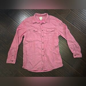 G.H Bass and Co Mens Long Sleeve Button Up Collared Pink Top Large